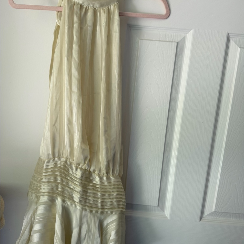 Peppermayo Willow Chiffon Mini Dress in Ivory NEW WITH TAGS NEVER WORN size M 6 - Picture 2 of 5